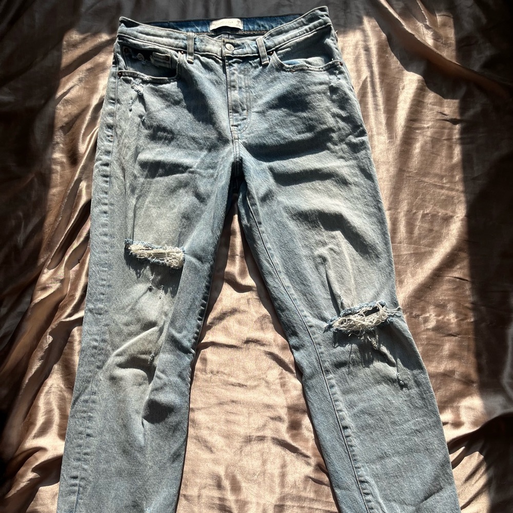 Abercrombie and Fitch Distressed MidRise Boyfriend Jeans, 28/6R